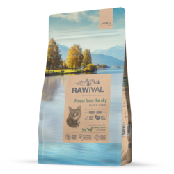 RAWIVAL Suva hrana za odrasle mačke sa pačetinom i ćuretinom 0.4kg