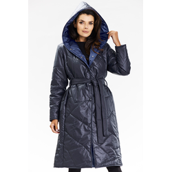 Awama Womans Coat A686 Navy Blue