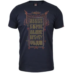011Shop Muška majica kratkih rukava Azbuka, Teget