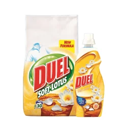 DUEL prašek Soft Lotus + Soft Lotus mehčalec, 1l