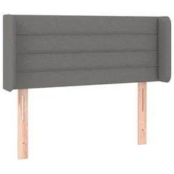 Vidaxl Vzglavje z ušesi temno sivo 103x16x78/88 cm blago