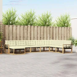Set vanjskih sofa s jastukom 8 pcs Bijela i krem