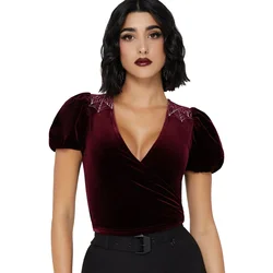 ženska majica - Crimson Web Wrap - KILLSTAR - KSRA013841