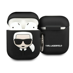 Karl Lagerfeld KLACCSILKHBK AirPods cover black Silicone Ikonik (KLACCSILKHBK)