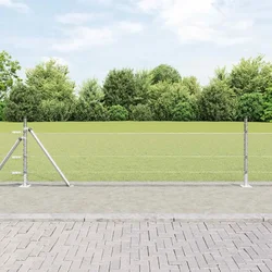 Heksagonalna ograda s betonskom osnovom 10 x 0,5 m Srebrna