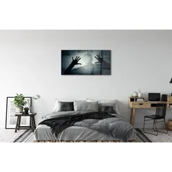 tulup.si Steklena slika Senca roke in obliko glave 100x50 cm 4 obešalnika