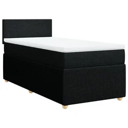 Vidaxl Box spring postelja z vzmetnico črna 80x200 cm blago