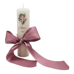 Personalizirana krsna svijeća - roza  Š189
