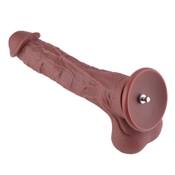 HiSmith HSA155 Huge Silicone Dildo with Intact testicles for Advanced Users KlicLok 31cm Brown