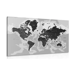 Slika modern črnobel zemljevid - 150x100