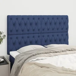 Vidaxl Posteljno vzglavje 4 kosa moder 72x7x78/88 cm blago