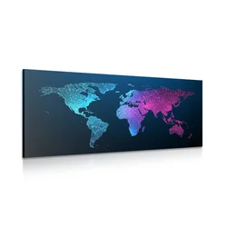 Slika nočni zemljevid sveta - 60x30