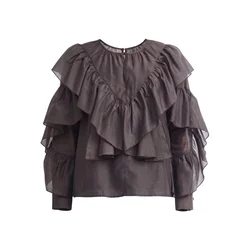 COMMA Bluza temno rjava
