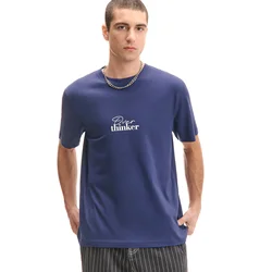 Cropp - Majica s natpisom - navy