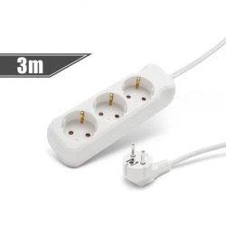 Podaljšek na 3 vtičnice 3×1,5mm 3m