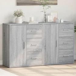 Komoda 2 kom siva boja hrasta 60x31x70cm od konstruiranog drva