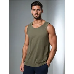 Sinsay - Pamučni majica bez rukava - khaki