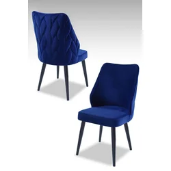 Hanah Home Set stolica Pufi, 48x90x43 cm, 4 komada, Crno-teget