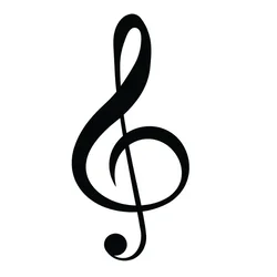 Wallity Zidna dekoracija Treble Clef, 28x59cm, Crna