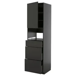 METOD / KNIVSHULT Visoki element za ugradne uređaje, Crnosiva/Nickebo boja antracita, mat, 60x60x220 cm