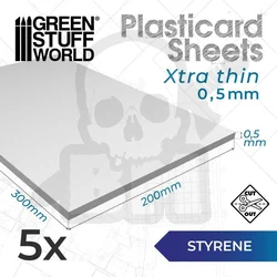 HIPS Plasticard Sheet 0,5mm (Pack x5)