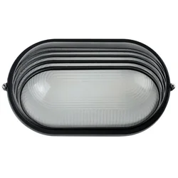 OVALNA VANJSKA ZIDNA LAMPA S PREGRADOM CRNA + SHADE MAX 60W VK/01007/B