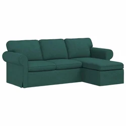 Vidaxl Kavč Temno zelena 215 x 138 x 80 cm blago