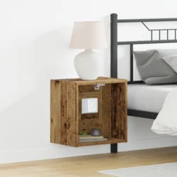Floating Shelf with LED Light s policom Smeđa 40 x 28,5 x 40 cm