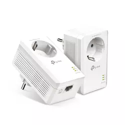 TP-Link AV1000 Powerline Gigabit mrežni adapter, 1000Mbps, dodatna strujna utičnica, HomePlug AV2 (duplo pakiranje)