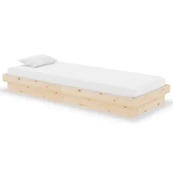 Vidaxl Posteljni okvir trden les 75x190 cm