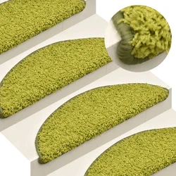 Prostirke za stepenice 15 kom 65x21x4 cm Zelene poluokrugle velike