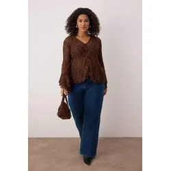 Trendyol Curve Ženska bluza Tbbaw26Af00075, Braon