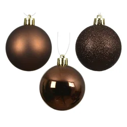 Set novogodišnjih ukrasa 021550, 10 Komada, 6 cm, Smeđi