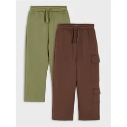 Sinsay - Donji deo trenerke straight leg 2 pack - khaki