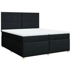 Vidaxl Box spring postelja z vzmetnico črn 200x200 cm blago