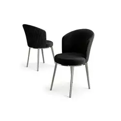 HANAH HOME Set stolica (2 dela) Risa Black Chrome