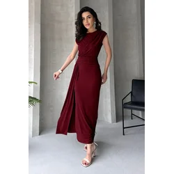 Trendyol Milla Ženska haljina Tprss25El00316, Bordo