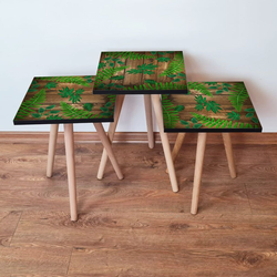 Hanah Home Set klub stočića 3Shp51, 3 komada, Šarena