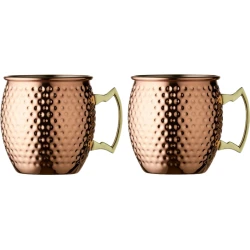 Lyngby Glas Vrč za Moscow Mule 55 cl, 2 kosa, iz kovanega bakra - 1 Set