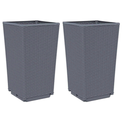 Vrtne sadilice 2 kom plava siva 32,5 x 32,5 x 57 cm PP