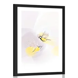 Plakat s paspartujem minimalistične sinice - 40x60 silver