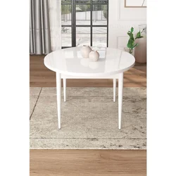 Hanah Home trpezarijski sto Kea, 90 × 90 cm, bela ploča, bele noge