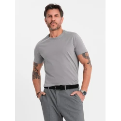 Ombre Mens classic cotton BASIC T-shirt - grey