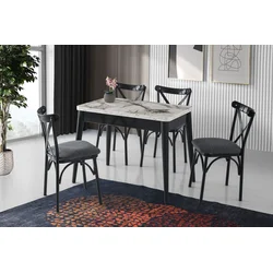 Hanah Home Trpezarijski sto na razvlačenje Dolunay-1281, 100-120 cm, Beli