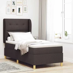 vidaXL vidaXL Box Spring postelja z vzmetnico temno rjava 100x200 cm tkanina, (22052333)