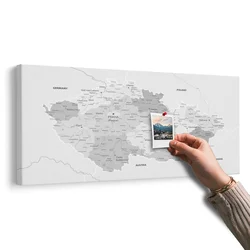 Slika na pluti elegantni sivi zemljevid Češke - 200x100 place