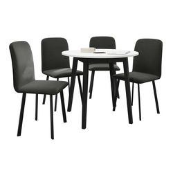 Jedilniški komplet Edmond 119 (Bela + Črna) 77cm