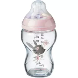 Tommee Tippee C2N Closer to Nature Pink bočica za bebe Glass 0m+ 250 ml