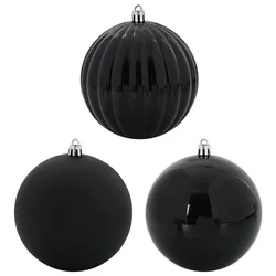 Set božićnih kuglica XL 15 pcs Crna Plastika