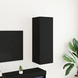 TV Kabinet za Zid Zidne Crni hrast 30,5 x 30 x 90 cm